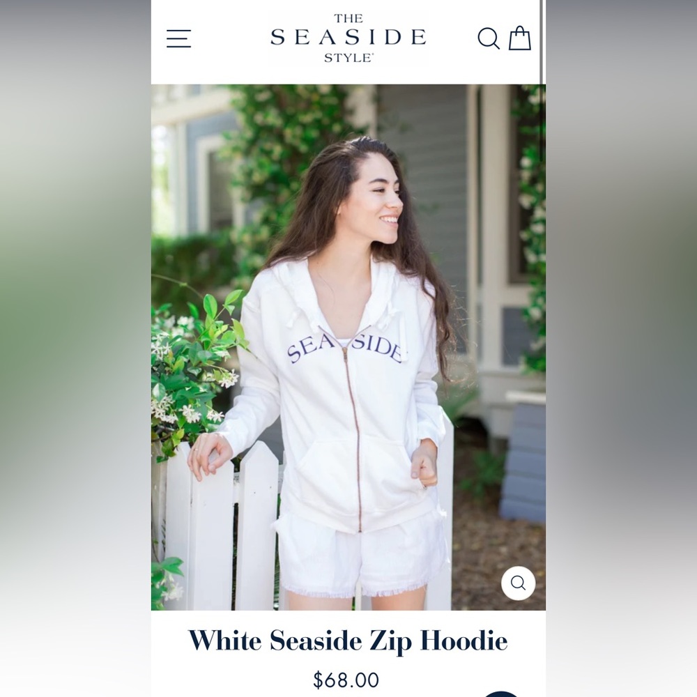 Seaside Style Zip Up Sweatshirt